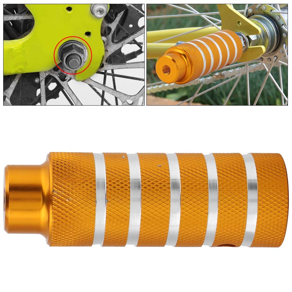 2Pcs Pegs, Metal Heavy Duty Foot Stand Pegs Rear Stunt Pegs Footrest (Gold)