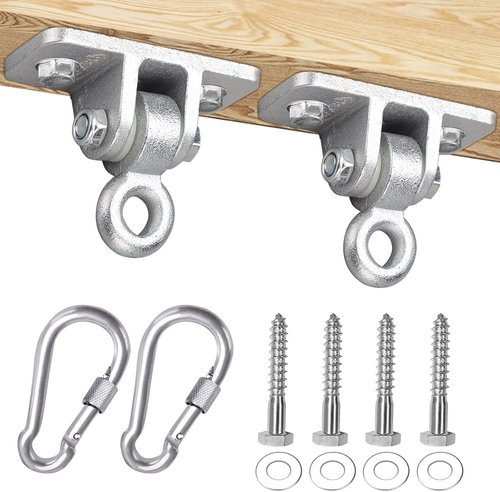 BETOOLL Heavy-Duty Swing Hangers - 2400lb Capacity for Wooden Sets | Indoor/Outdoor Use, Silver, Set of 2