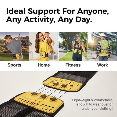 BaxMAX Adjustable Back Brace with 5-to-1 Compression Pulley System for Lumbar Support & Back Pain - Immediate Relief from Sciatica, Scoliosis, Bulging/Herniated Disc - Lightweight/Breathable, Large