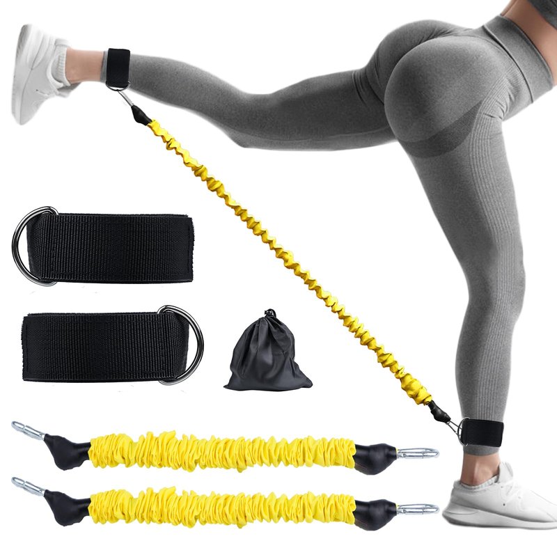 Ankle Resistance Bands with Cuffs Ankle Bands for Working Out Exercise Bands for Leg, Hip, Booty Training Ankle Straps with Exercise Bands for Butt Lift Women Men Great for Home Workouts and Fitness