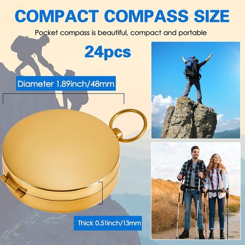 Dunzy Camping Survival Compass - Glow in The Dark Metal Pocket Tool for Hiking & Navigation