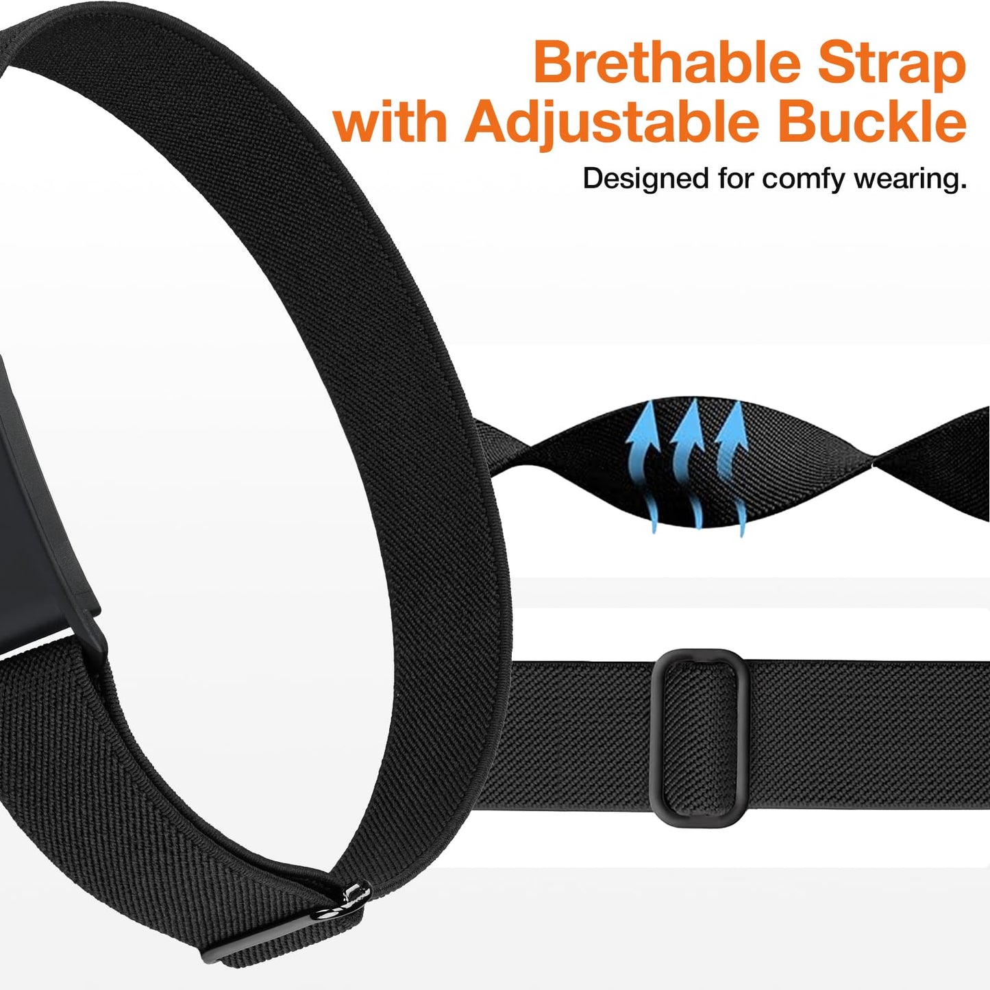 Stretchy Nylon Arm Band, Soft Breathable Elastic Adjustable Bicep Band with Case Compatible with Whoop 5.0