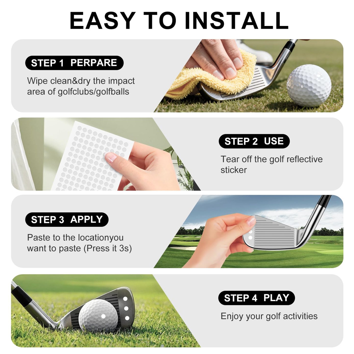 600 Dots 0.25" White Reflective Dot Stickers for Golf Club & Golf Ball, Weatherproof Golf Stickers with High-Reflective Glass Beads for Golf Launch Monitor & Golf Simulator & High-Speed Cameras