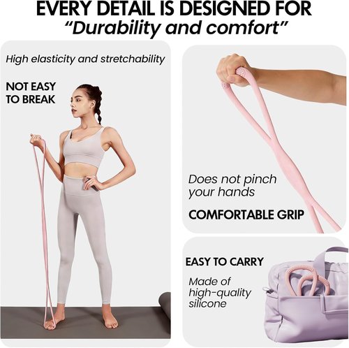Figure 8 Resistance Band - Non-Slip Handles for Home Gym & Yoga | Ideal for Men & Women