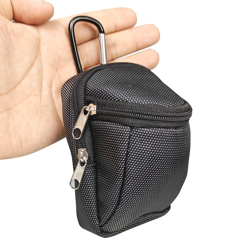 QIANQJL Golf Balls Pouch Bag Pocket Golf Ball Holder for Men Women Golf Tees Bag Pouch with Carabiner 2-Layers Zipper Golf Bags, 12*8*9CM, Quantity: 1
