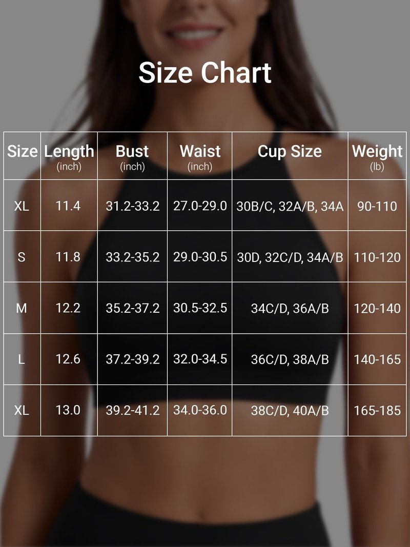 VOYJOY High Neck Sports Bra Adjustable Straps Yoga Crop Womens Workout Gym Yoga Bras Black