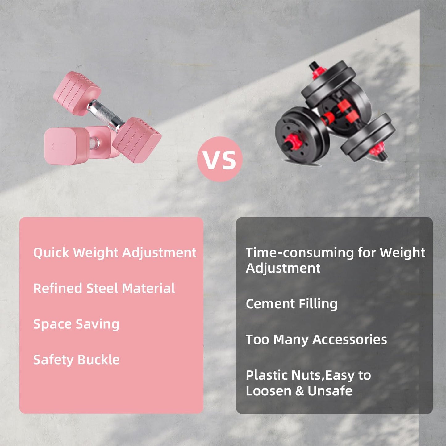 RUNWE 10lb Dumbbell Set of 2-4 in 1 Fast Adjustable Free Weight Set, Each 4lb 6lb 8lb 10lb for Women & Men Exercise Fitness for Home Gym, Also Can Be Used Push Up Bar