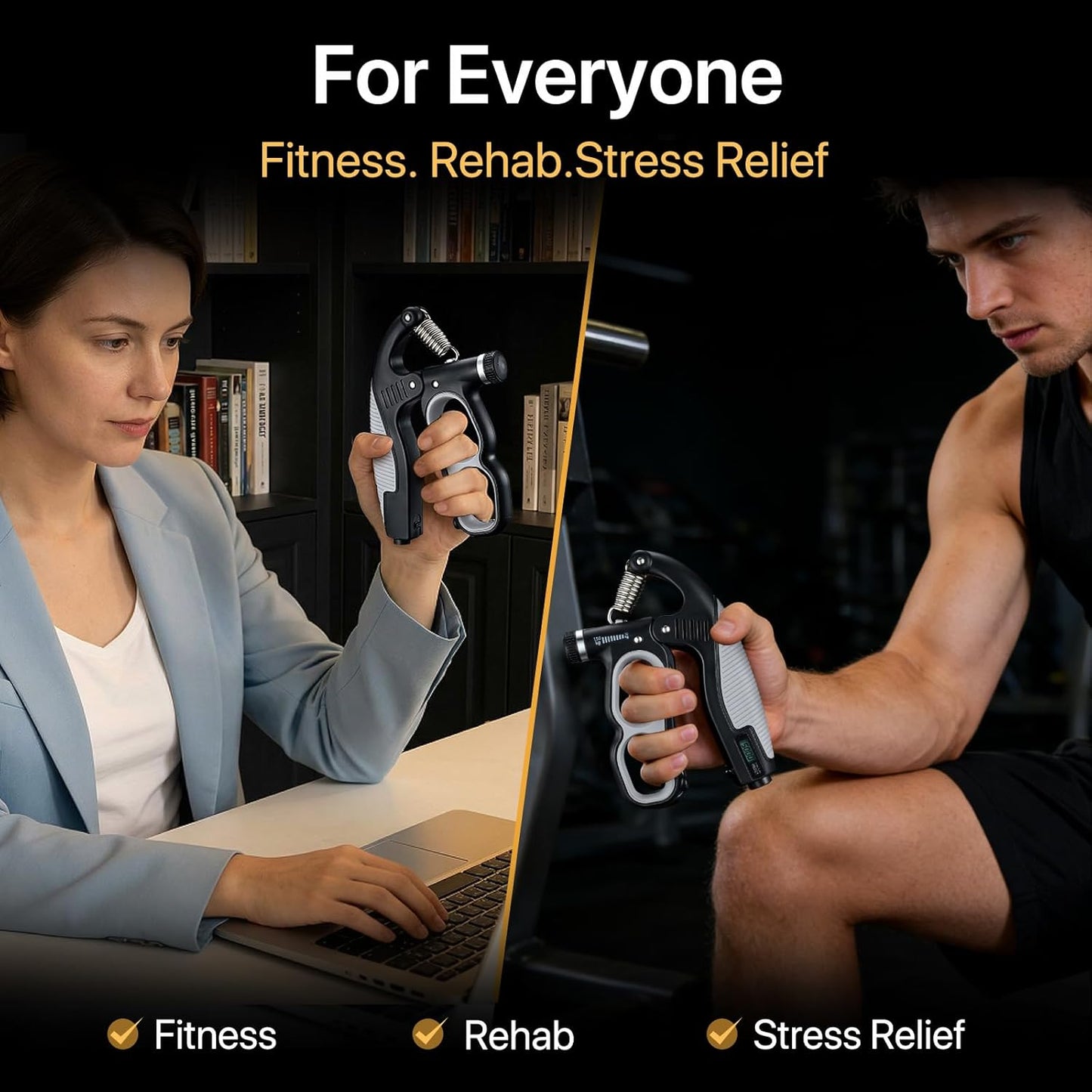 PowerGrip Adjustable Hand Grip Trainer - Heavy Duty Ergonomic Forearm Strengthener | 10-150kg Resistance