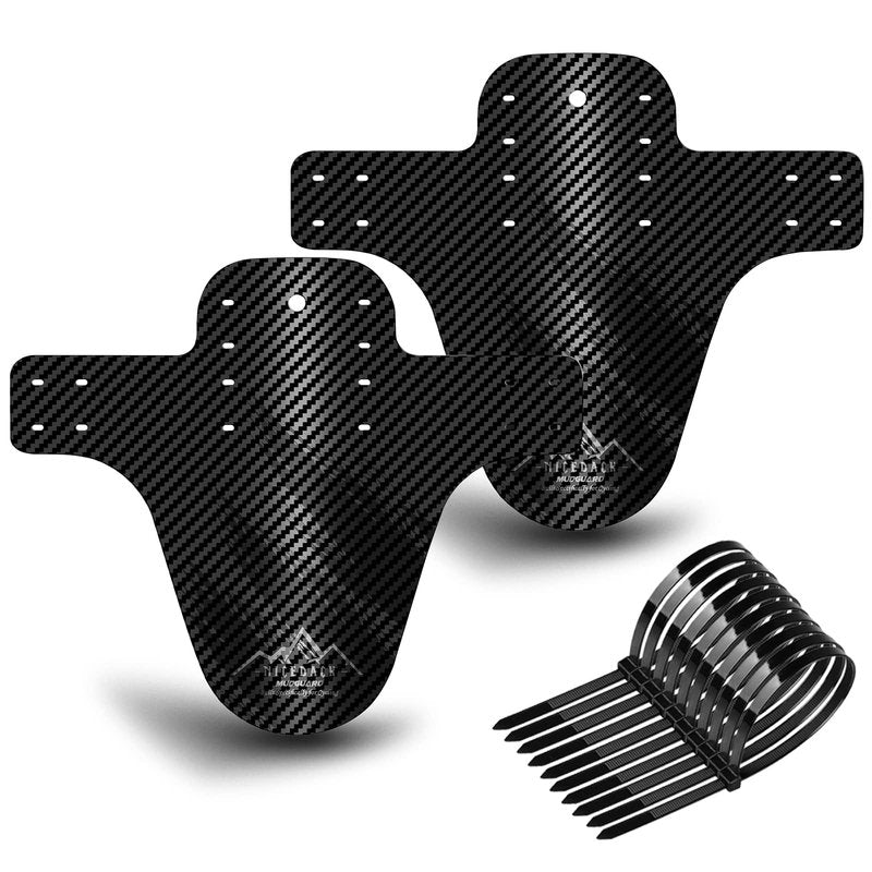 NICEDACK Bike Fender, 2PCS Adjustable MTB Mud Guard, Front and Rear Compatible Mudguards, Easy to Install, Fits 26", 27.5", 29" Fat Tire Bikes and All Disc Brake Bicycles (Black)