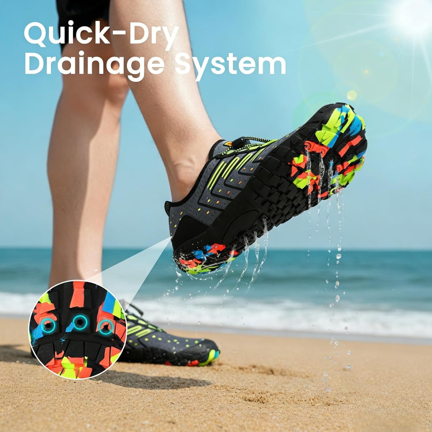 Skiennix Water Shoes - Quick-Dry Barefoot Aqua Socks for Swimming, Beach, and Hiking | Unisex Design