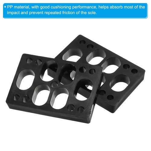 PATIKIL 1/2"(12mm) Skateboard Riser Pads, 10 Pcs Plastic Skateboard Riser Pads Angled Wedge Shock Pads for Skateboard Truck, Black