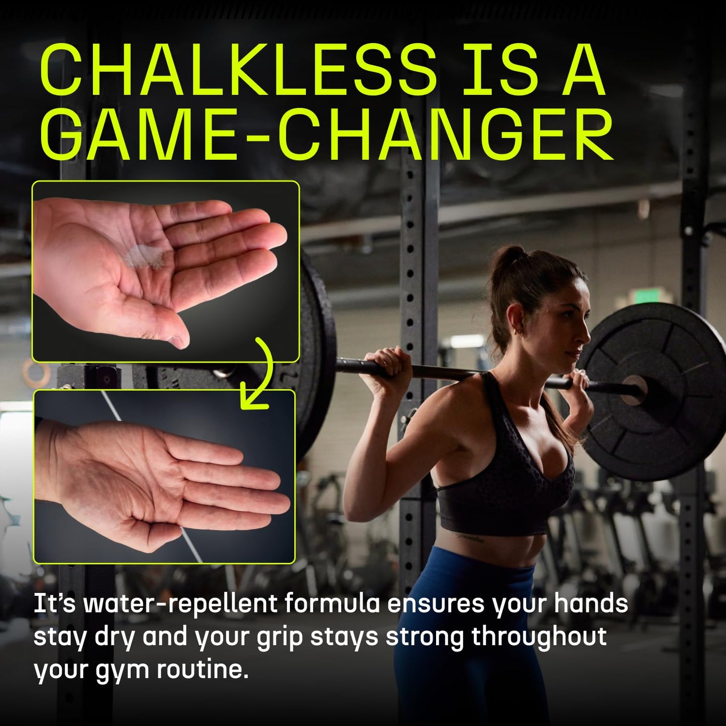 Chalkless Grip Enhancer - Premium Liquid Chalk Alternative & Less Mess Hand Chalk for Weightlifting, Powerlifting, Yoga, Gaming, Climbing, and More, Non-Toxic Long-Lasting & Reliable (15G)