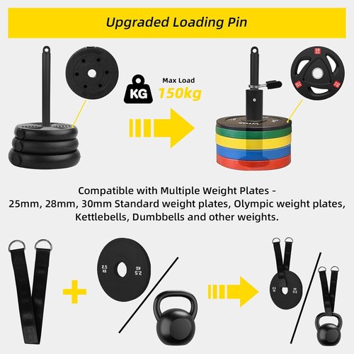 LAT Pulldown Pulley System - Home Gym Cable Machine Attachment for Weight Lifting Workouts