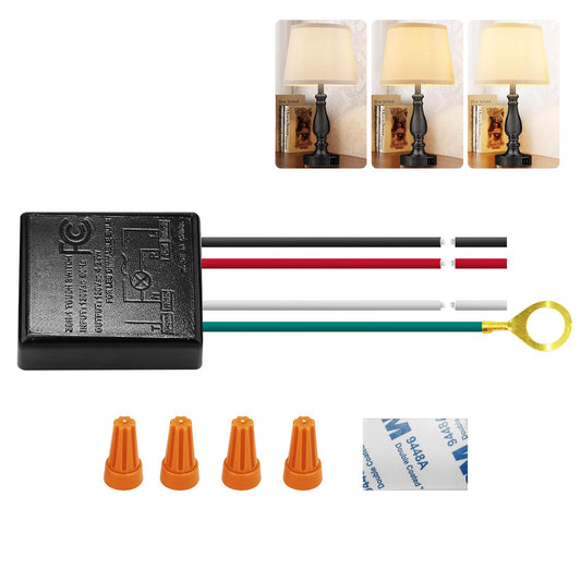Touch Lamp Control Module 3 Way Dimmable Touch Lamp Sensor Replacement with Wiring Caps, Touch Lamp Switch Replacement Kits Touch Dimmer Switch for Lamp Fit Dimmable LED Bulbs