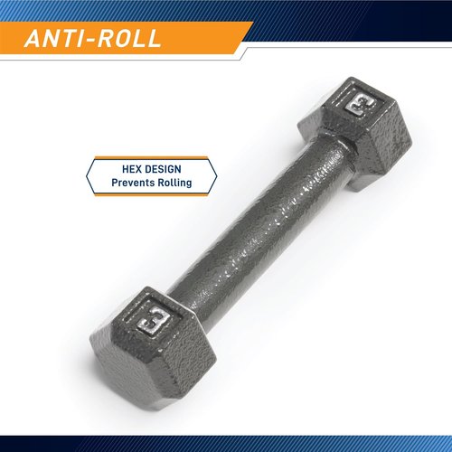 Marcy Cast Iron Hex Dumbbells - Individual Weights from 3-lb to 100-lb for Home Workouts