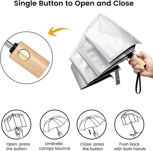 G4Free UV Protection Travel Umbrella - Compact 43 Inch, Auto Open/Close, SPF 50+ UV Blocking