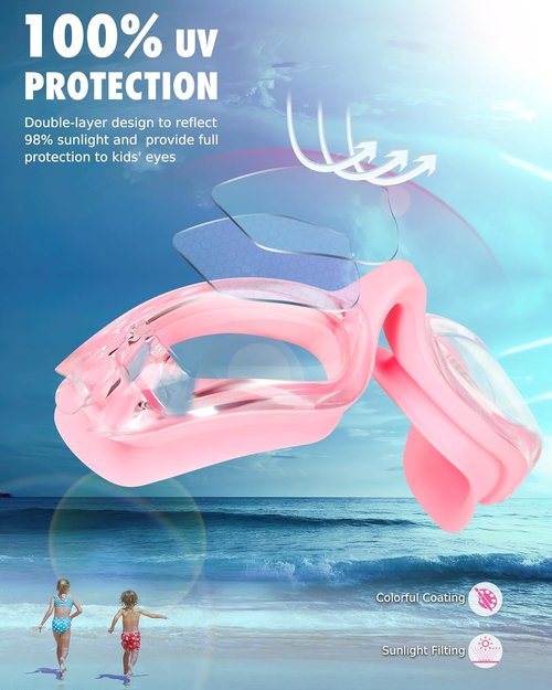 Aegend Swim Goggles for Kids | Anti-Fog, UV Protection & Comfort Fit for Ages 3-14