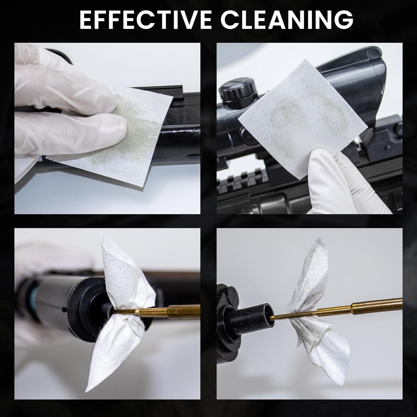 PINGMIC Gun Cleaning Patches - Highly Absorbent Lint-Free Cloth for .22 to .45 Caliber | 2" Size