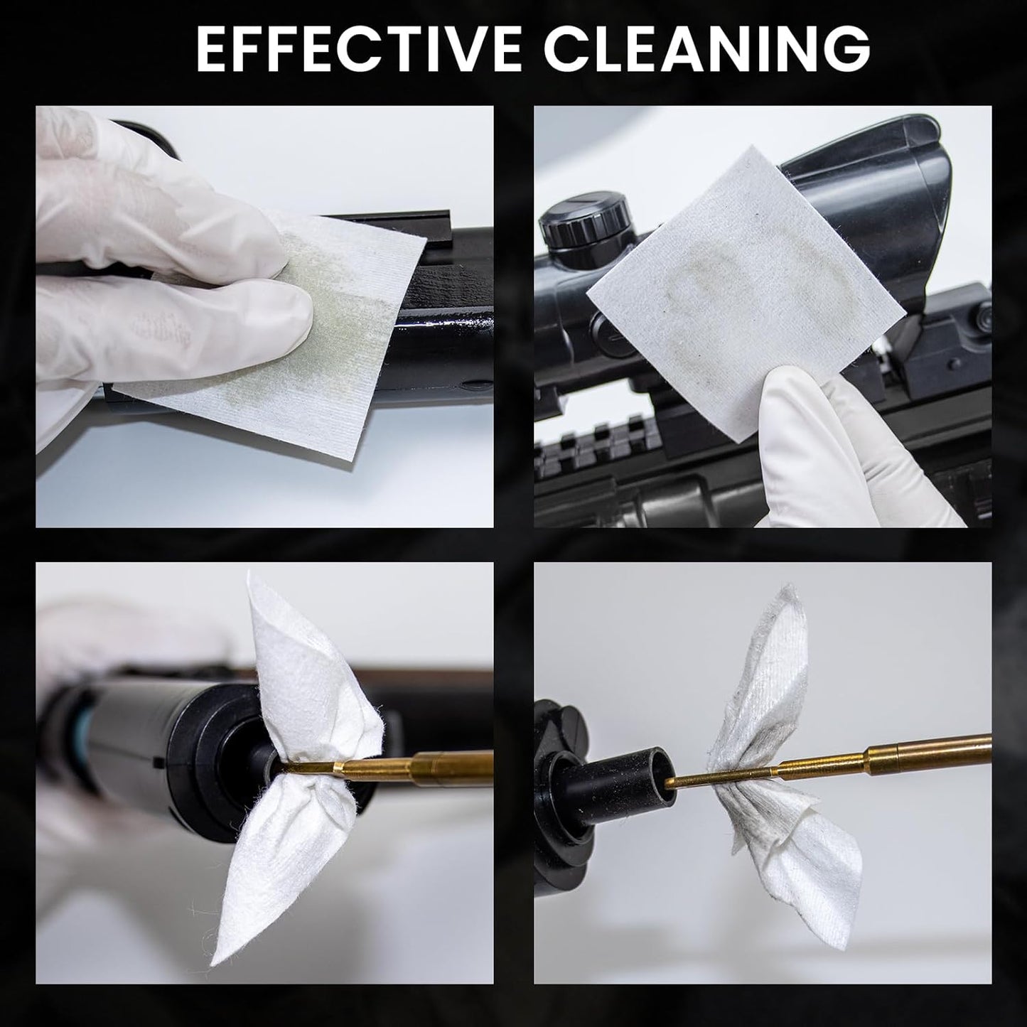 Skiennix Gun Cleaning Patches - Highly Absorbent Cotton for .25 Cal to 10/12 Ga Firearms | 480 PCS