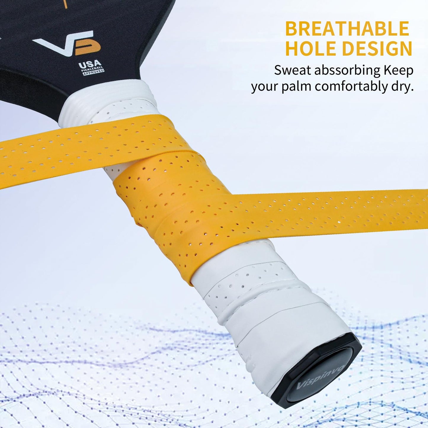 Vispinvo Pickleball Paddle Grip Tape - 4 Pack | Absorbent & Non-Slip OverGrip Tape for Pickleball and Tennis Rackets | Enhanced Sweat Absorption & Soft Touch