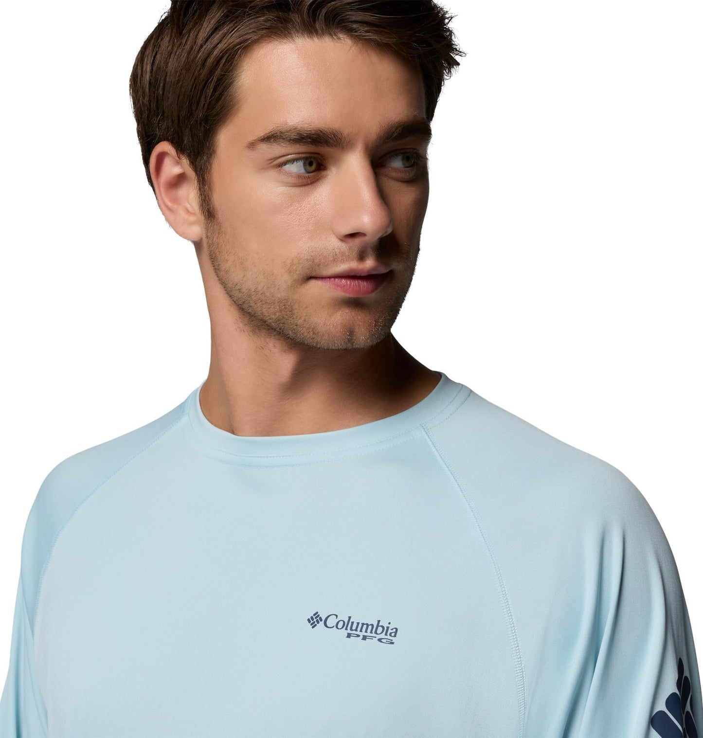 Columbia Men's PFG Terminal Tackle Long Sleeve Fishing Shirt, Marine Light/Nocturnal Logo, 3X