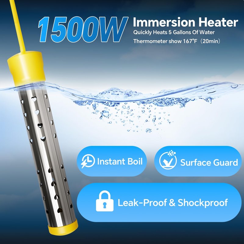 Portable Shower with Heater,1500W Auto-Off Heater,6 Water Pressure Levels & 3 Spray Modes for Battery Camping Shower Pump,8000mAh Rechargeable Battery,LED Display for Travel,Car and Pets Washing