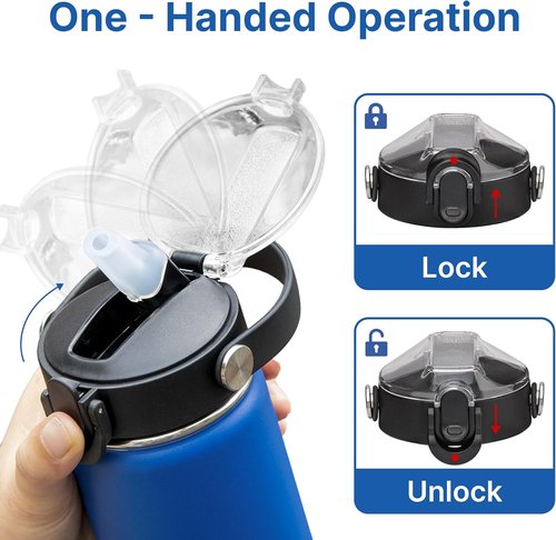 Hydro Flask Auto Flip Straw Lid - Replacement Soft Spout for 12-64 oz Wide Mouth Bottles