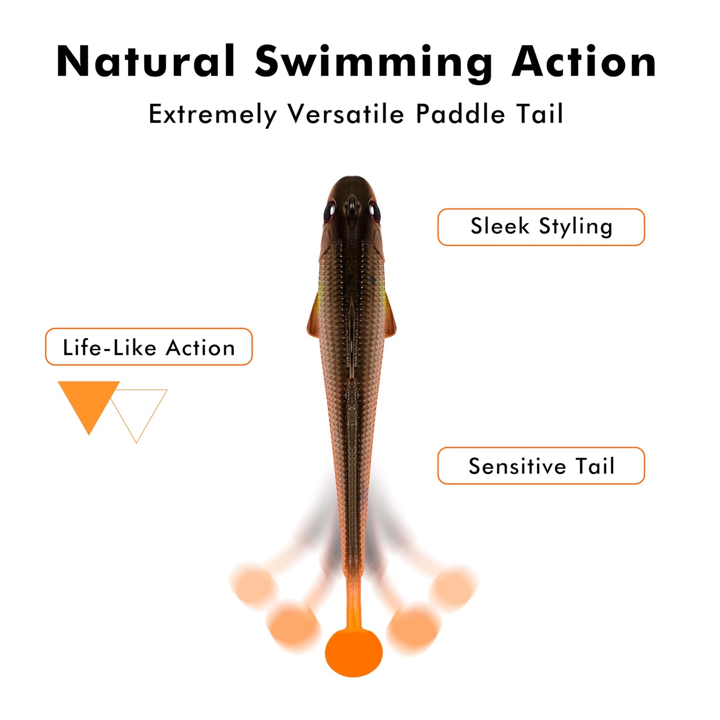 TRUSCEND Shadtale Easy Catch Soft Fishing Lures with BKK Hooks - Trembly Sinking and Vibrating Swim for More Bites, Pre-Rigged Swimbaits for Bass, Trout, Crappie, Walleye, Freshwater Saltwater Fishing