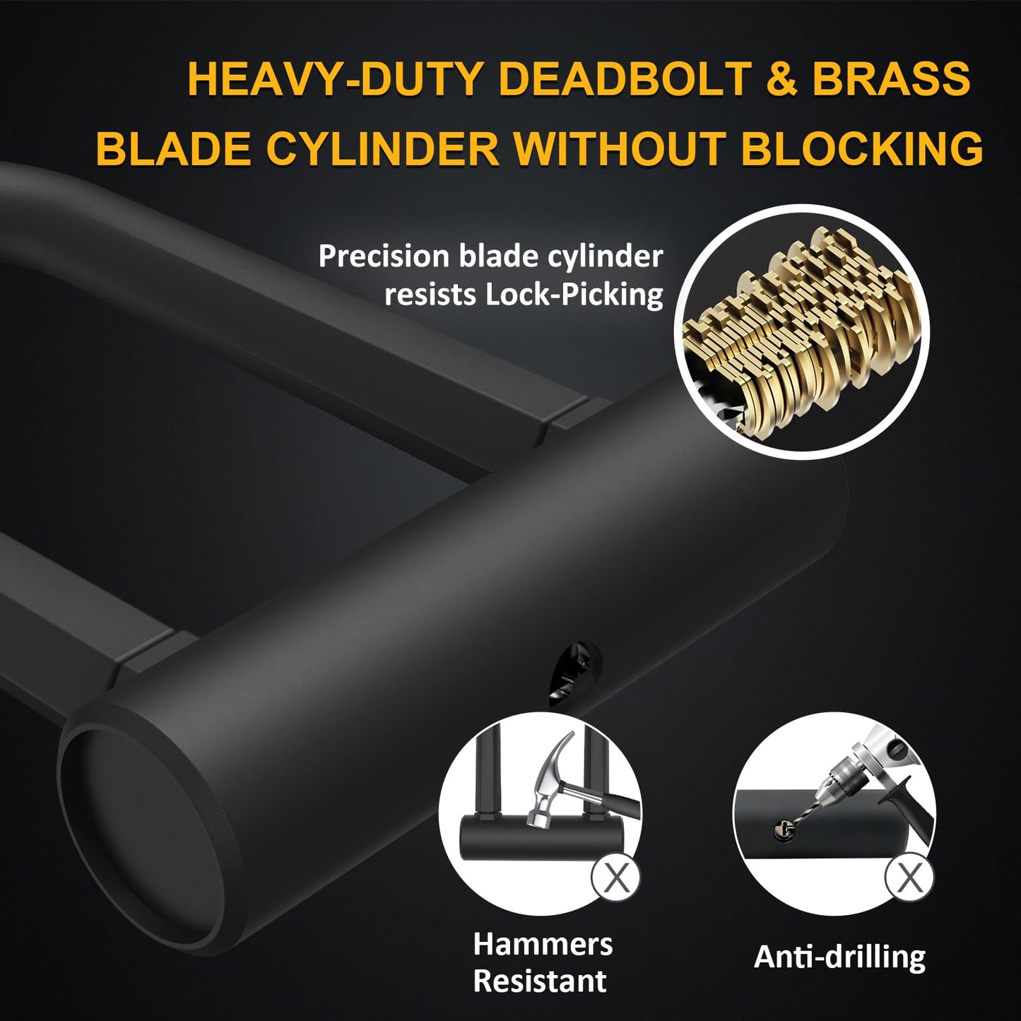UBULLOX Bike U Lock Heavy Duty Bike Lock Bicycle U Lock, 16mm Shackle and 4ft/6ft Length Security Cable with Sturdy Mounting Bracket for Bicycle, Motorcycle and More