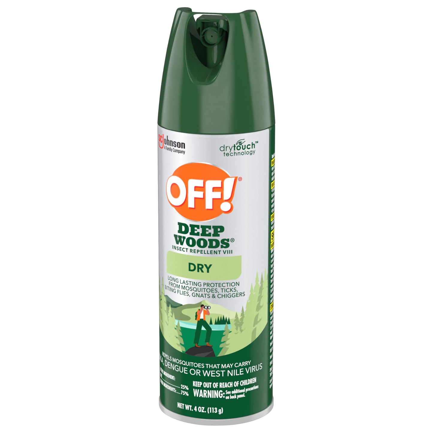 OFF! Deep Woods Dry Bug Spray Insect Repellent VIII Long Lasting Outdoor Protection from Mosquitoes and Ticks 4 Ounce (Pack of 6)
