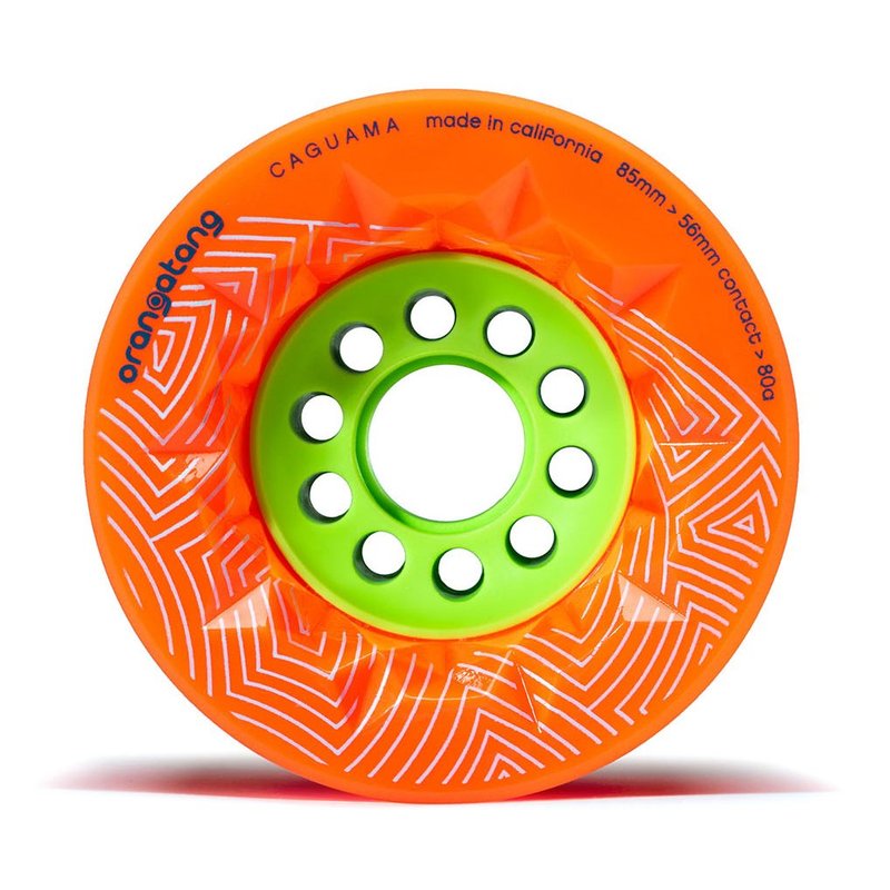 Orangatang Caguama 85 mm Longboard Wheels for Cruising, DIY Electric Skateboards, Eboards (Orange, Set of 4)