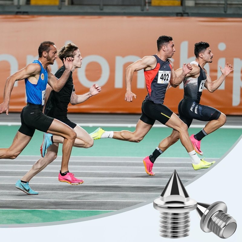 AUGSUN 120pcs 3/16 inch Stainless Steel Track and Cross Country Spikes with Spike Wrench, Replacement Spikes for Sprint Sports Shoes