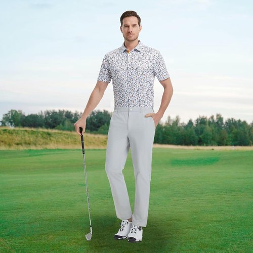 M MAELREG Men's Golf Polo Shirt - Short Sleeve Dry Fit Moisture-Wicking Performance | Stylish Patterns