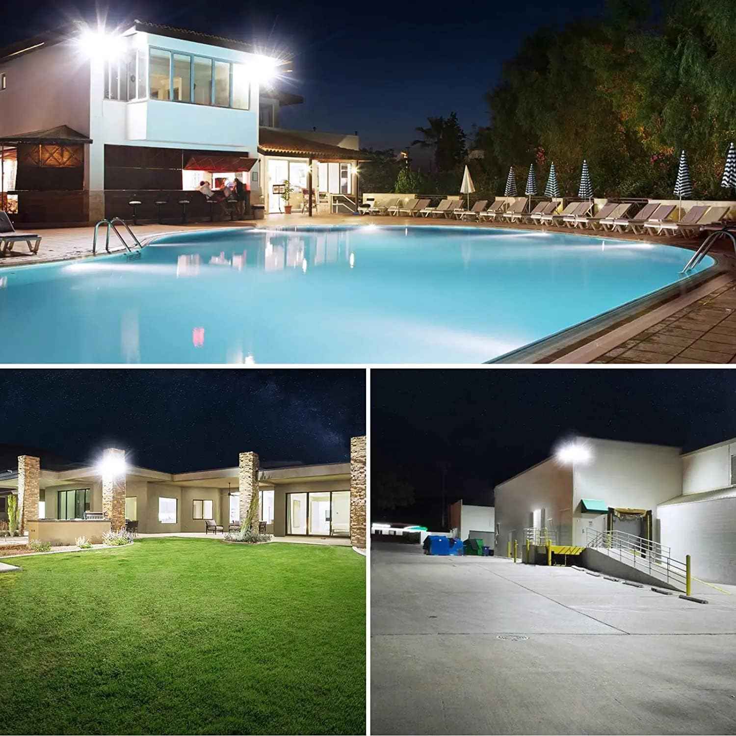 300W LED Flood Light - 2000W Equivalent, 5000K Daylight, 43500LM Waterproof Commercial Lighting for Sports Fields & Stadiums