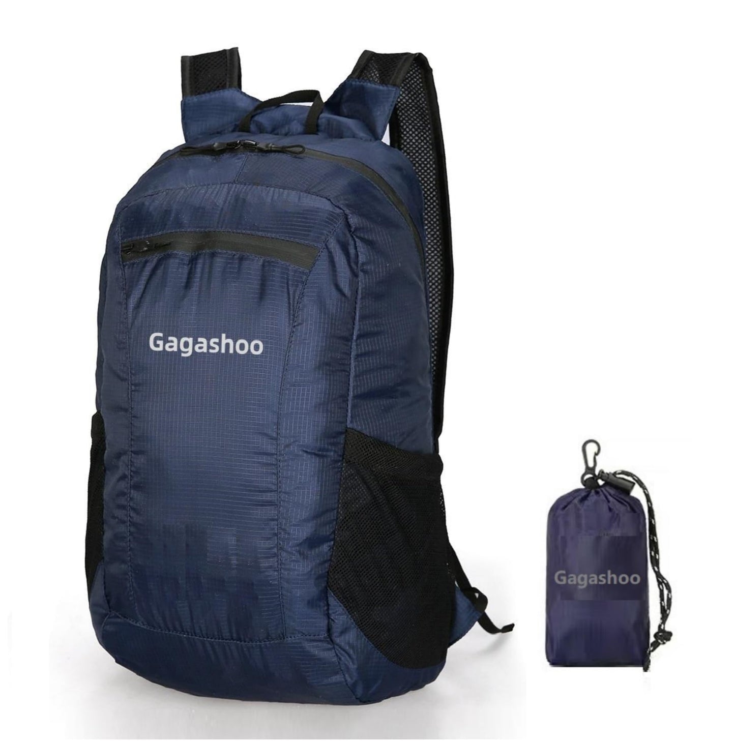Gagashoo Ultra Foldable Hiking Daypack，Packable Backpack Travel, Dark Blue