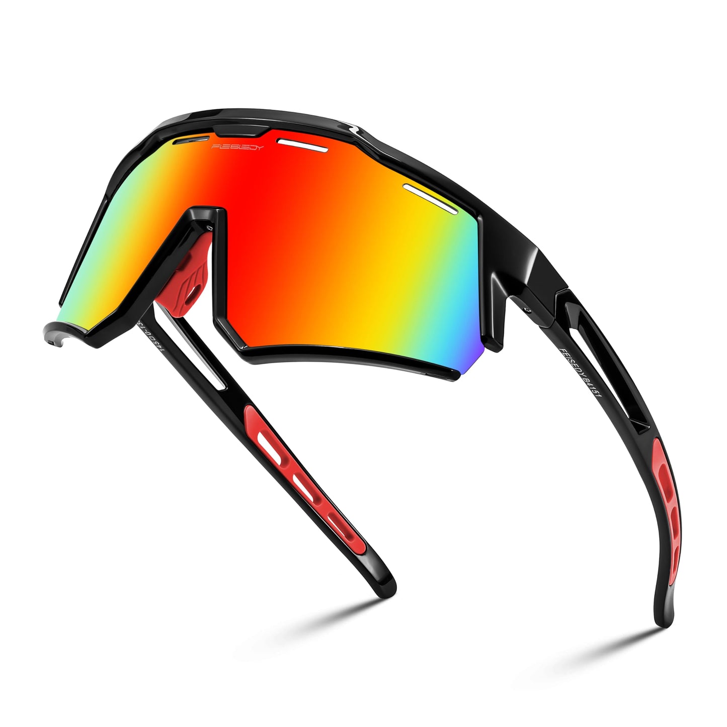 FEISEDY Polarized Sports Sunglasses for Men Women,Teens Baseball Tennis Sunglasses, TR90 Cycling Glasses B4151