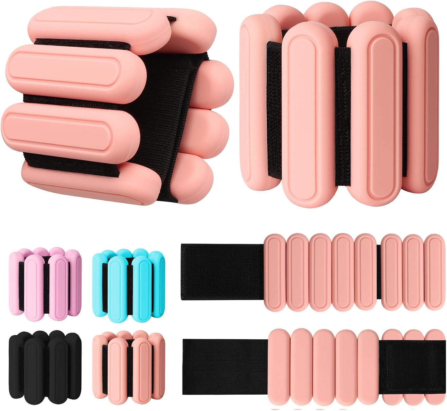 Skiennix Adjustable Wrist & Ankle Weights - Premium Silicone 1Lbs Each for Yoga, Pilates & Home Workouts