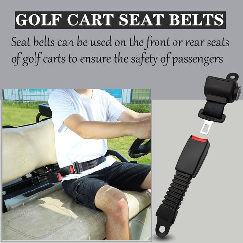 HOOTO Golf Cart Seat Belts(4 Pack), Universal Golf Cart Seat Belt Kit for Yamaha Club Car EZGO Go-Kart ATV UTV, 42" Retractable Club Car Seat Belts (Without Mounting Bar)