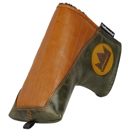 Craftsman Golf Vintage Green and Brown Golf Blade Putter Headcover Head Cover Ideal Gift for Men and Women