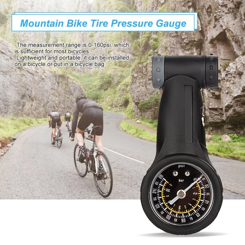 Tire Pressure Gauge, Bike Tyre Pressure Gauge, 160 PSI Digital Bike Tire Air Pressure Gauge, Bicycle Tyre Repair Tool for Road Bike, MTB Mountain Bike with Presta Schrader Type Valve
