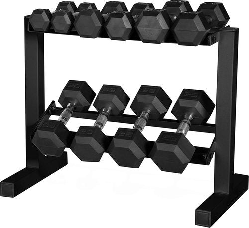 CAP Barbell 150 lb Dumbbell Set - Includes 2-Tier Rack | Versatile Weight Options