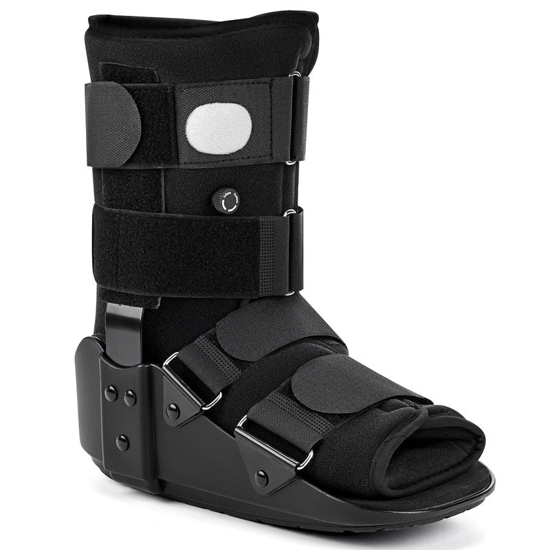 Medibot Advanced Walking Boot for Ankle Injuries & Fractures Adjustable Air Splint with Pump, Medium Black, Fits Shoe Size 6-10'', Men and Women