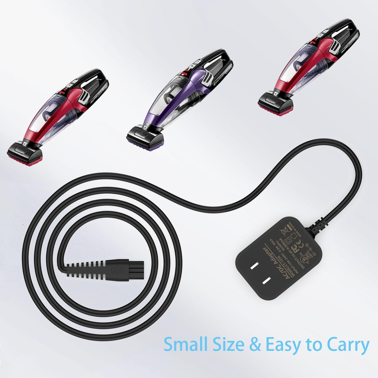 Replacement for Bissell Pet Hair Eraser Charger Charging Power Cord for Bissell 2390 2390A 23903 2284W 2284 P/N 1614206 Lithium Ion Cordless Handheld Portable Vacuum Cleaner AC Adapter Black 6FT