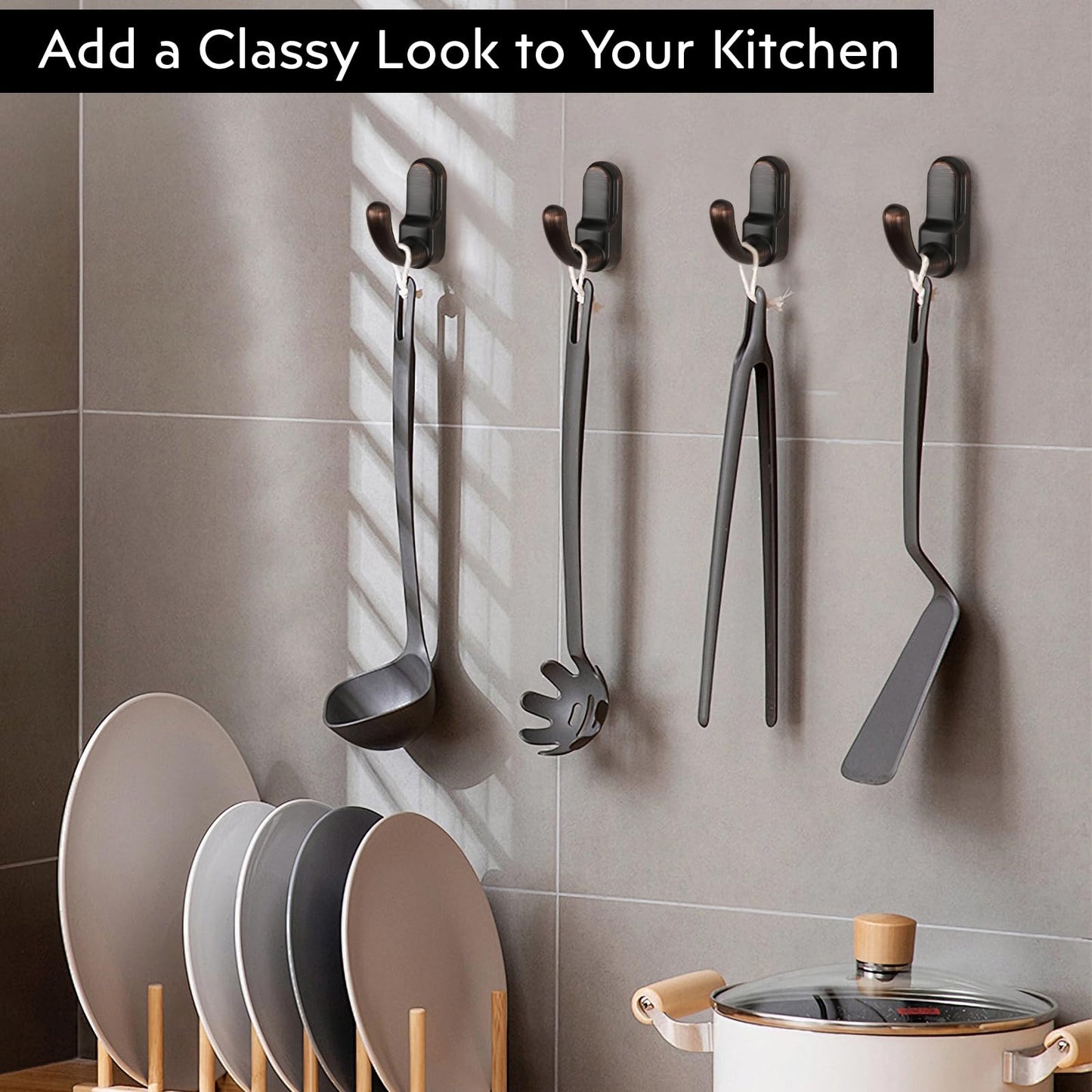 Metaliby 2 Pack Bathroom Hooks for Towels, Oil Rubbed Bronze Towel Hooks Wall Mounted, Bath Towel Robe Hook for Bathrooms, Bathroom Wall Hooks for Hanging Towels