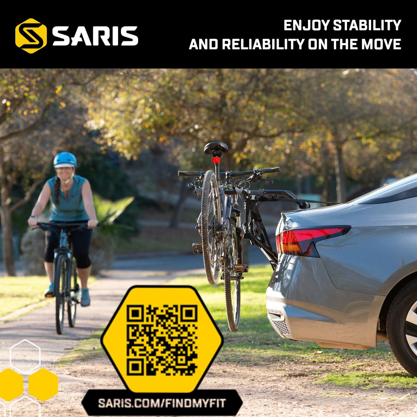 Saris Guardian Trunk 2-Bike Rack - Foldable and Compact, American-Made Steel, Easy Assembly, Secure Bike Transit, Fits Most Sedans, Hatchbacks, Vans for 2 Bikes up to 35 lbs. Each