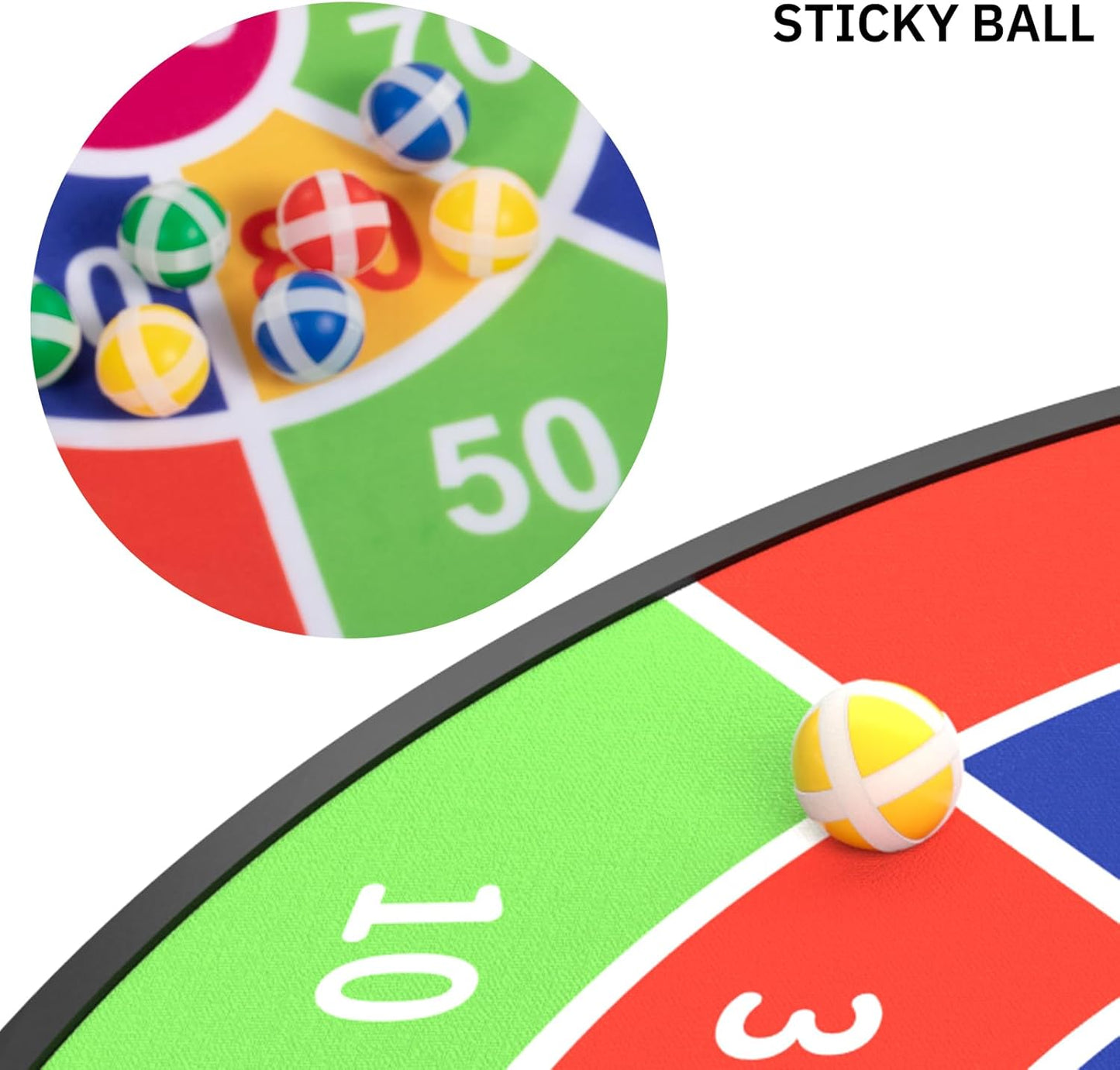 TEMI 29" Large Dart Board - Fun Indoor & Outdoor Game for Kids | Includes 20 Balls, Perfect Birthday Gift for Ages 3-12