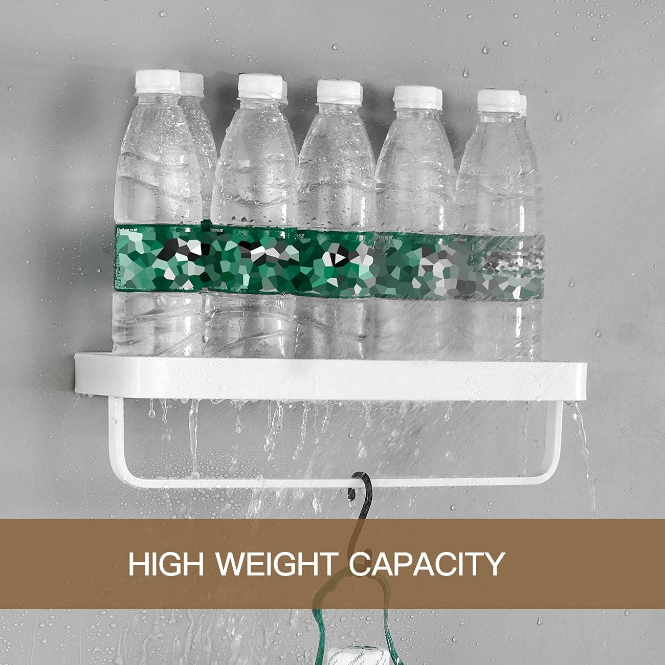 Wall Mounted Glass Bathroom Shelves - 2-Tier Floating Organizer in Black
