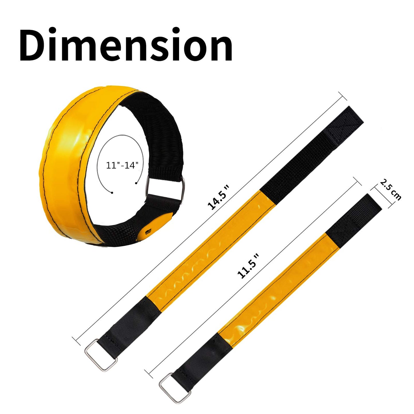 OMKHE 2 Pack Rechargeable LED Reflective Armband, High Brightness High Visibility Night Safety Light Band, Wearable Flashing LED Gear for Running, Walking, Biking and Outdoor Activities