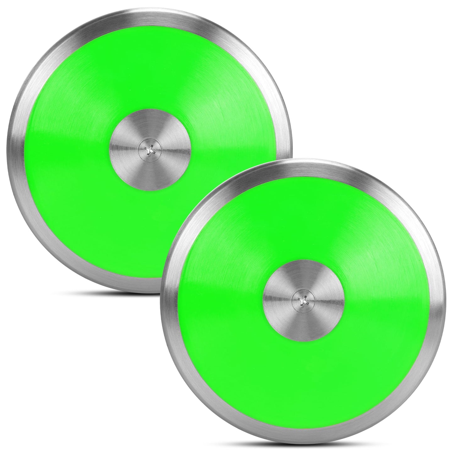 1 kg Sports Training Discus 2 Pcs for Girls Boys School Track and Field, 1kg Nylon Discus with Steel Rim and Center, Men Women Discuses Outdoor Practice Throwing (Green)