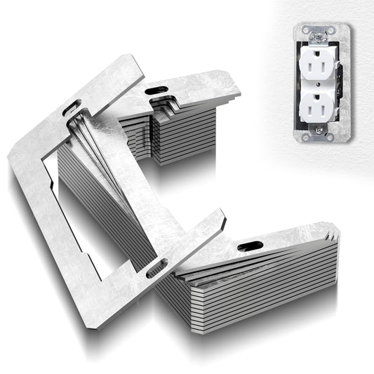 Wall Plate Spacers 15 Pcs, Flush Fit Device Level Plate for Wall Outlets Repair and Loose Fix, Wall Plate Leveler Spacer Shims to Support Switches, Receptacles from Being Pushed Back, Metal